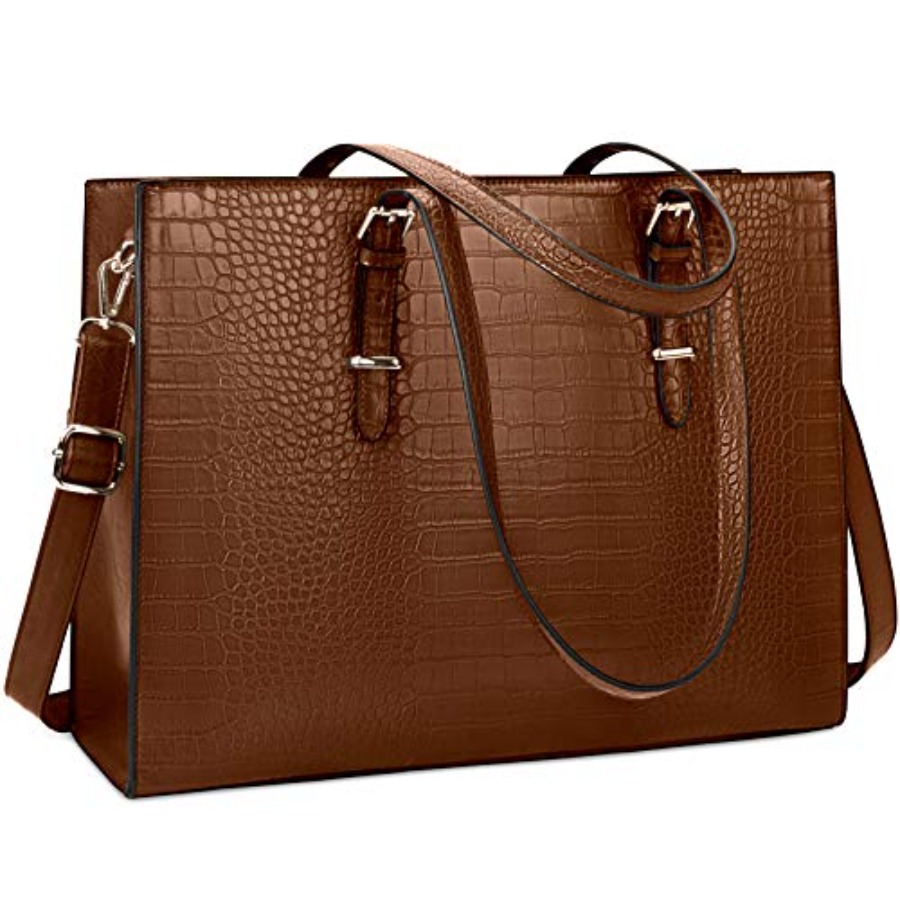 Leather Work Bag - Laptop Bag for Women 15.6 Inch