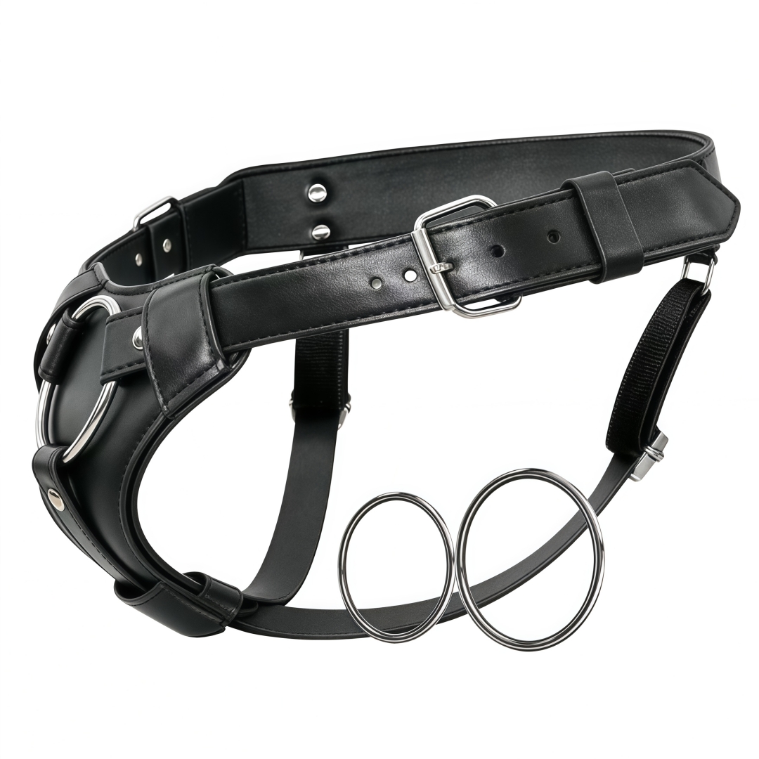 Leather Work Harness - Strapon Dildo Harness Wearable Dildos Pants