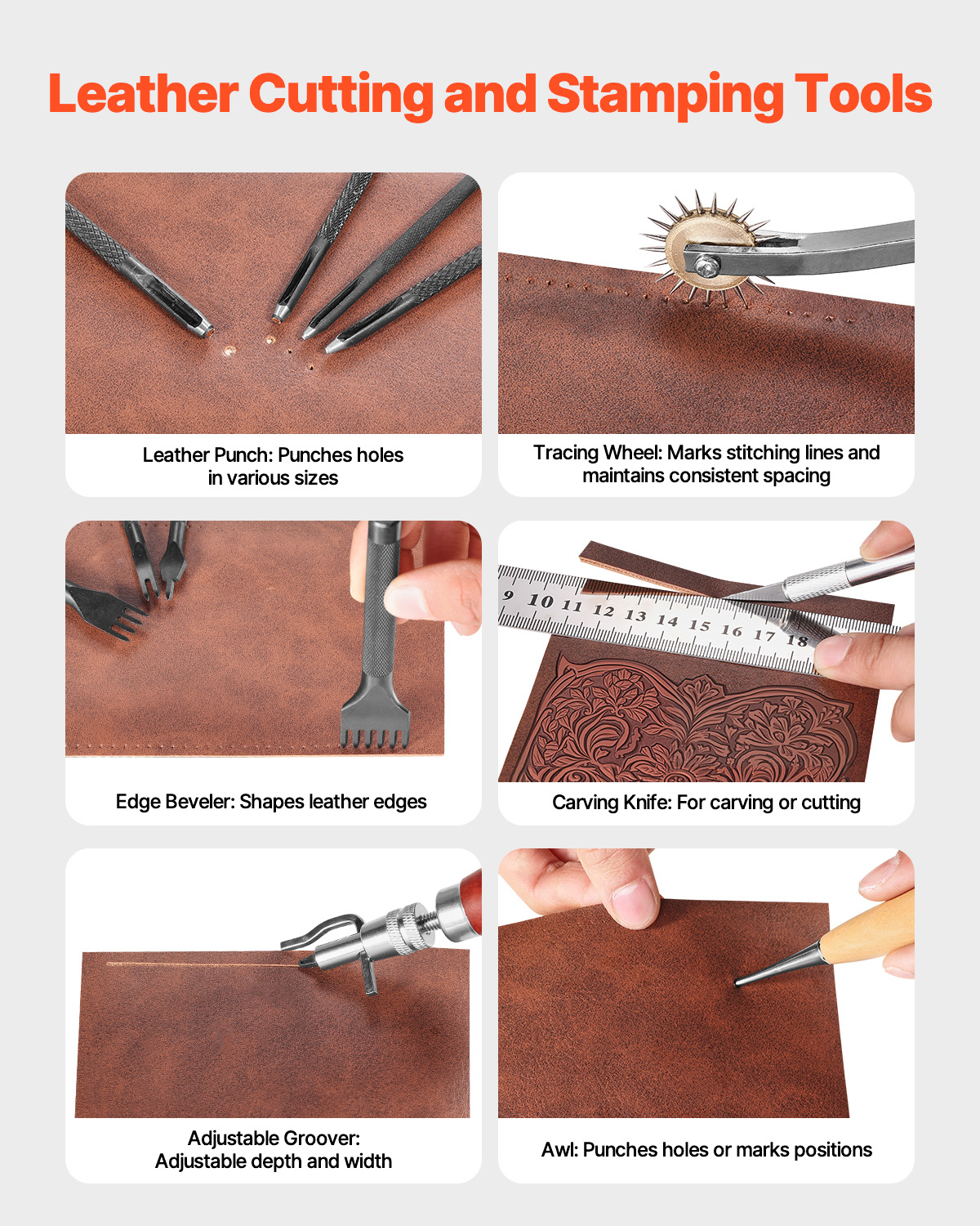 SucceBuy 38/59/61/72/92PCs Lea - Leatherwork Tool Kit avis et prix