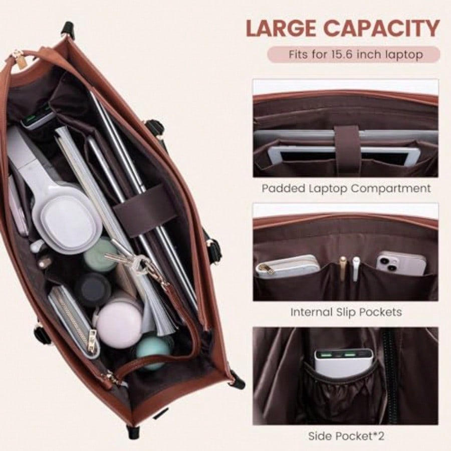 Laptop Bag For Women 15.6 Lnch - Leather Work Bag avis et prix
