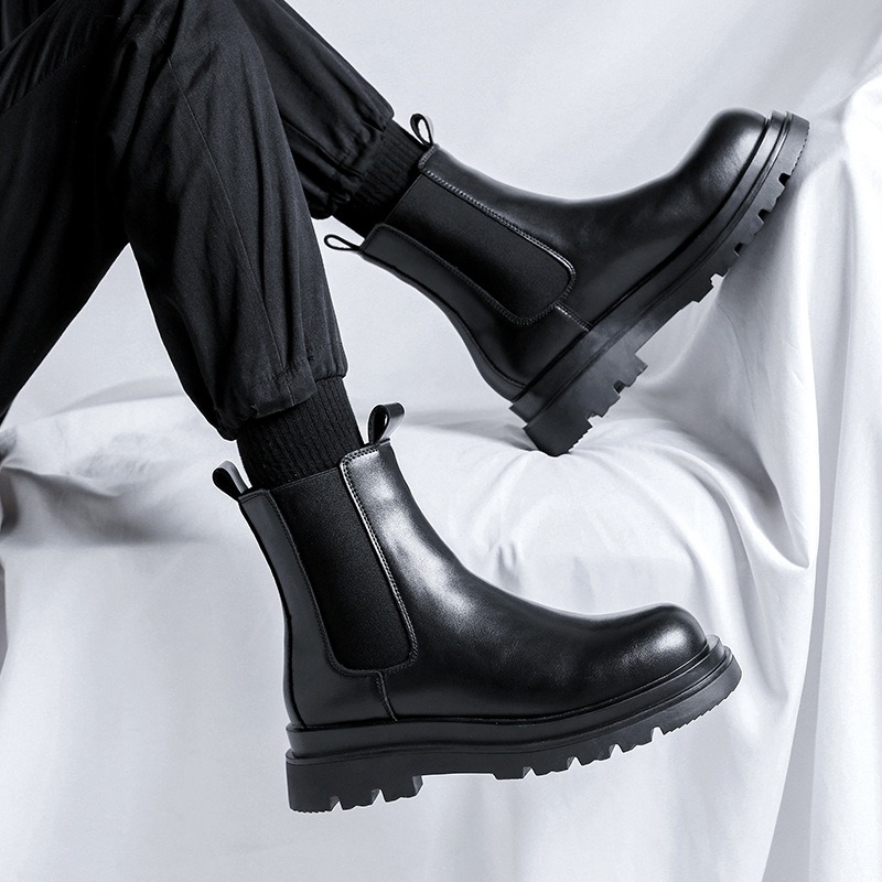 British 2025 Men Leather Boots - Leather Work Fabric avis et prix