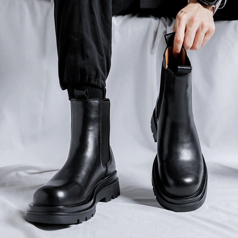 British 2025 Men Leather Boots - Leather Work Fabric avis et prix