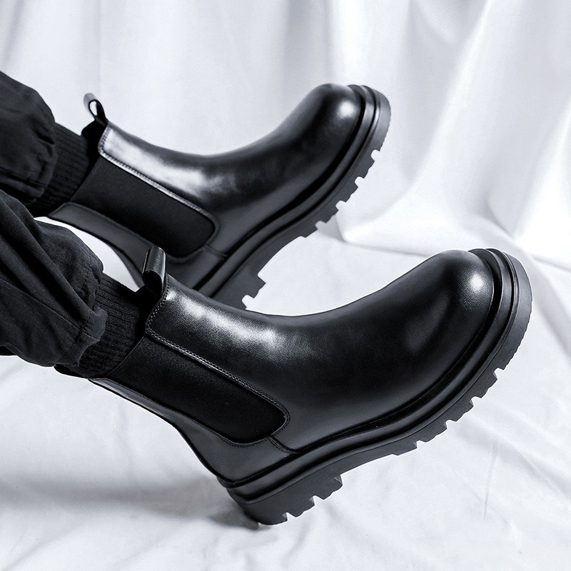 British 2025 Men Leather Boots - Leather Work Fabric avis et prix