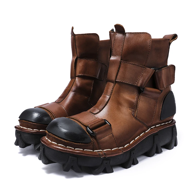 Men's Genuine Leather Motorcyc - Leather Work Fabric avis et prix