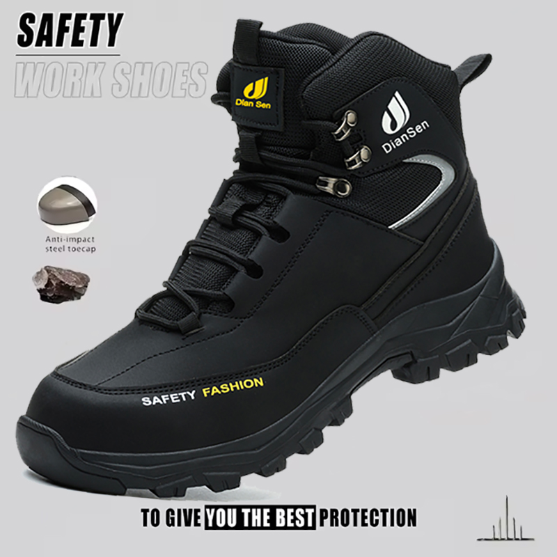 Mens Work Shoes Steel Toe Boot - Leather Work Fabric avis et prix