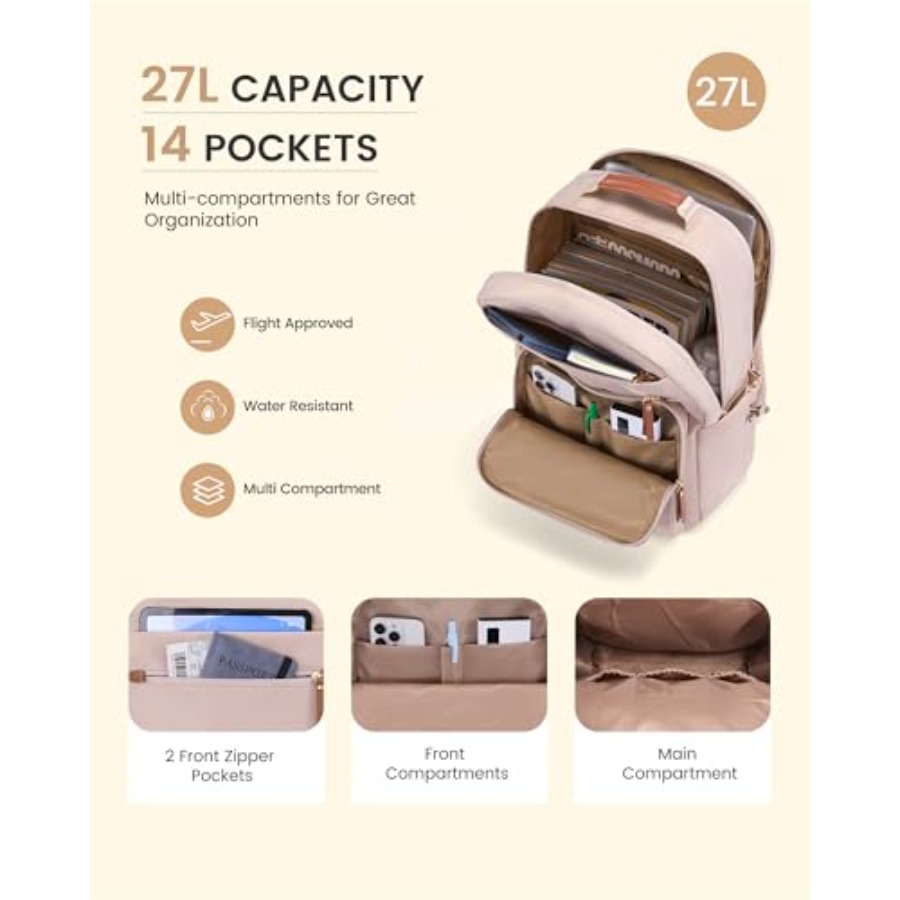 Laptop Backpack for Women with - Leather Work Bag avis et prix