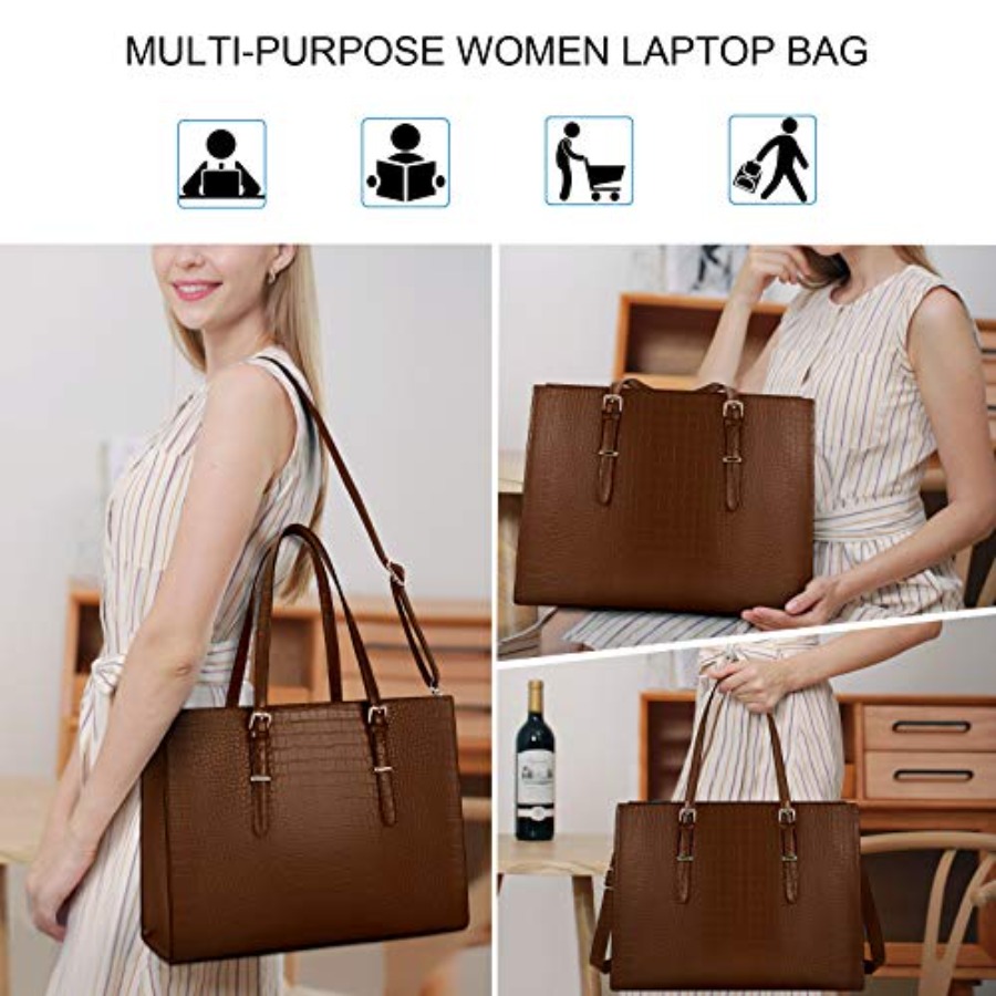 Laptop Bag for Women 15.6 Inch - Leather Work Bag avis et prix