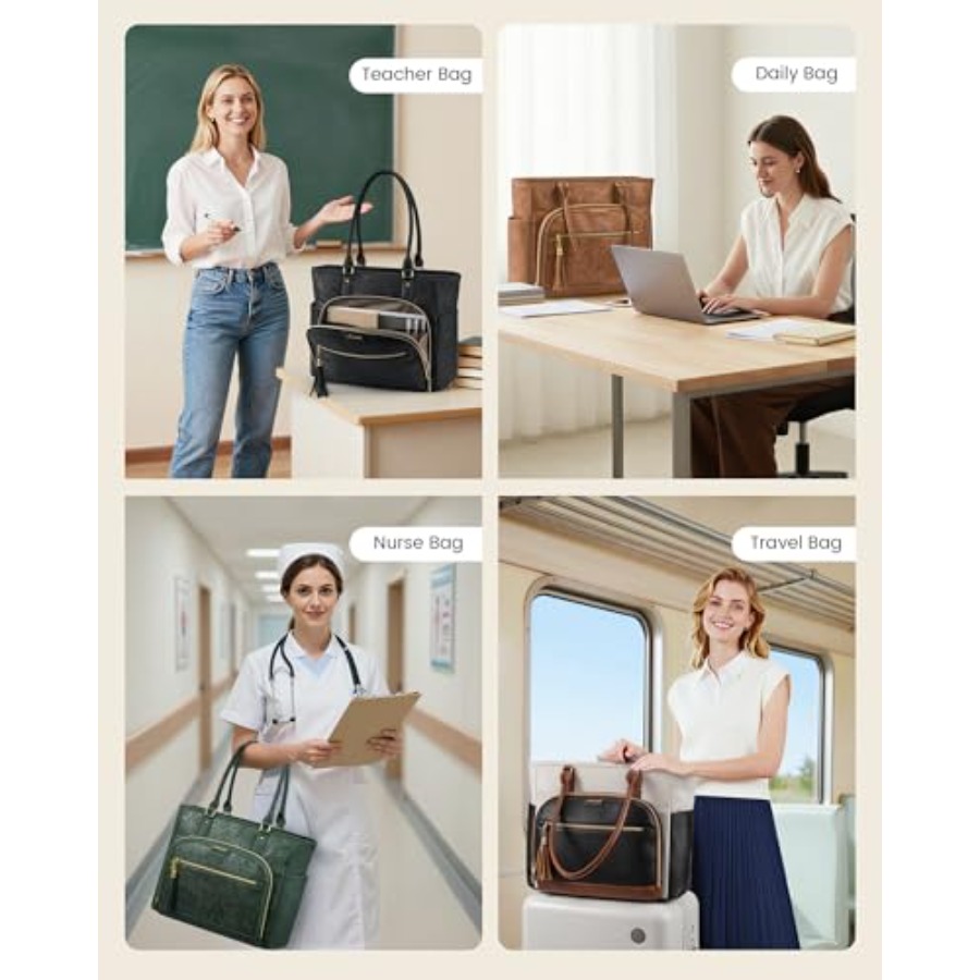 Laptop Tote Bag for Women With - Leather Work Bag avis et prix
