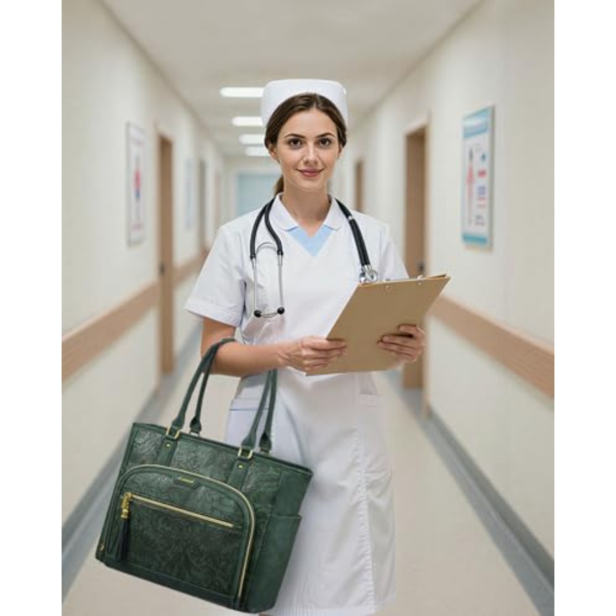 Laptop Tote Bag for Women With - Leather Work Bag avis et prix