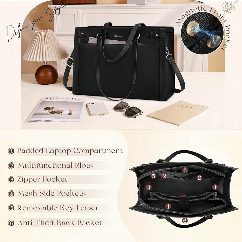 Laptop Bag For Women 15.6 Inch - Leather Work Bag avis et prix