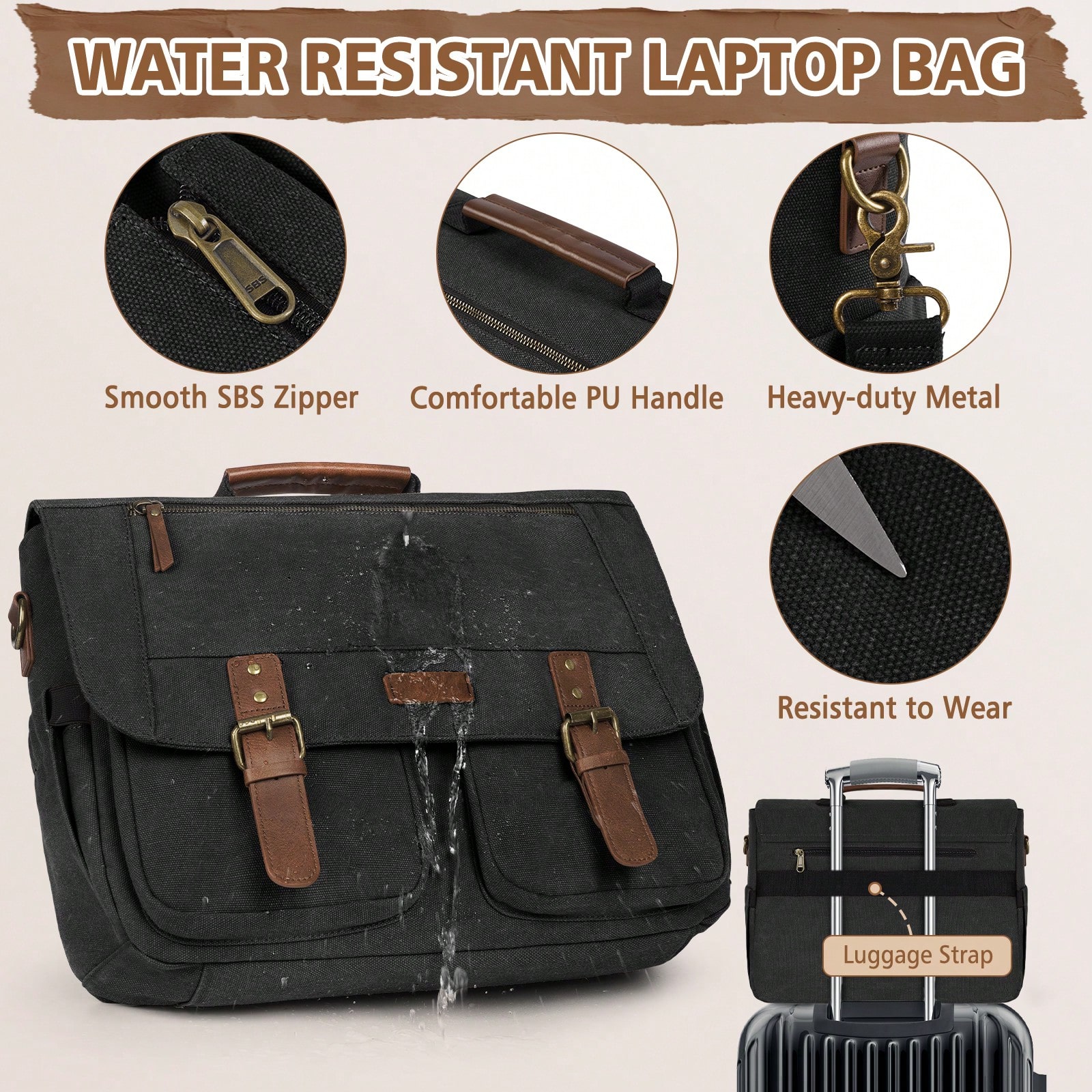 Vintage Men's Messenger Bag, 1 - Leather Work Bag avis et prix