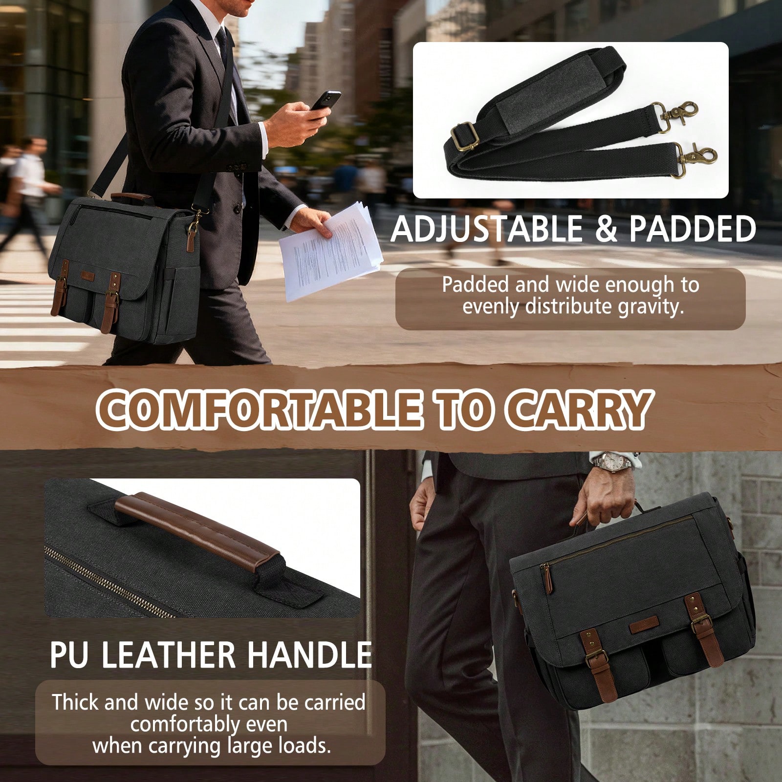 Vintage Men's Messenger Bag, 1 - Leather Work Bag avis et prix