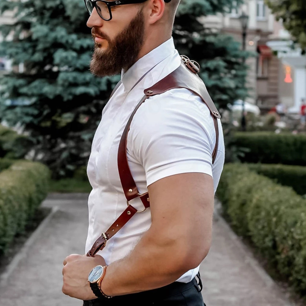 Men's Suspenders Vintage Brown - Leather Work Harness avis et prix