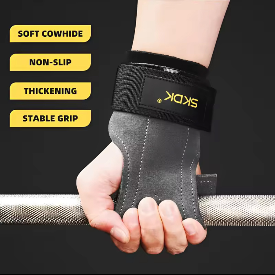 2Pcs Cowhide Gym Gloves Grips  - Leather Workout Belt avis et prix