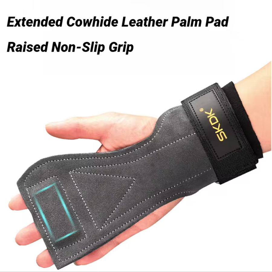 2Pcs Cowhide Gym Gloves Grips  - Leather Workout Belt avis et prix