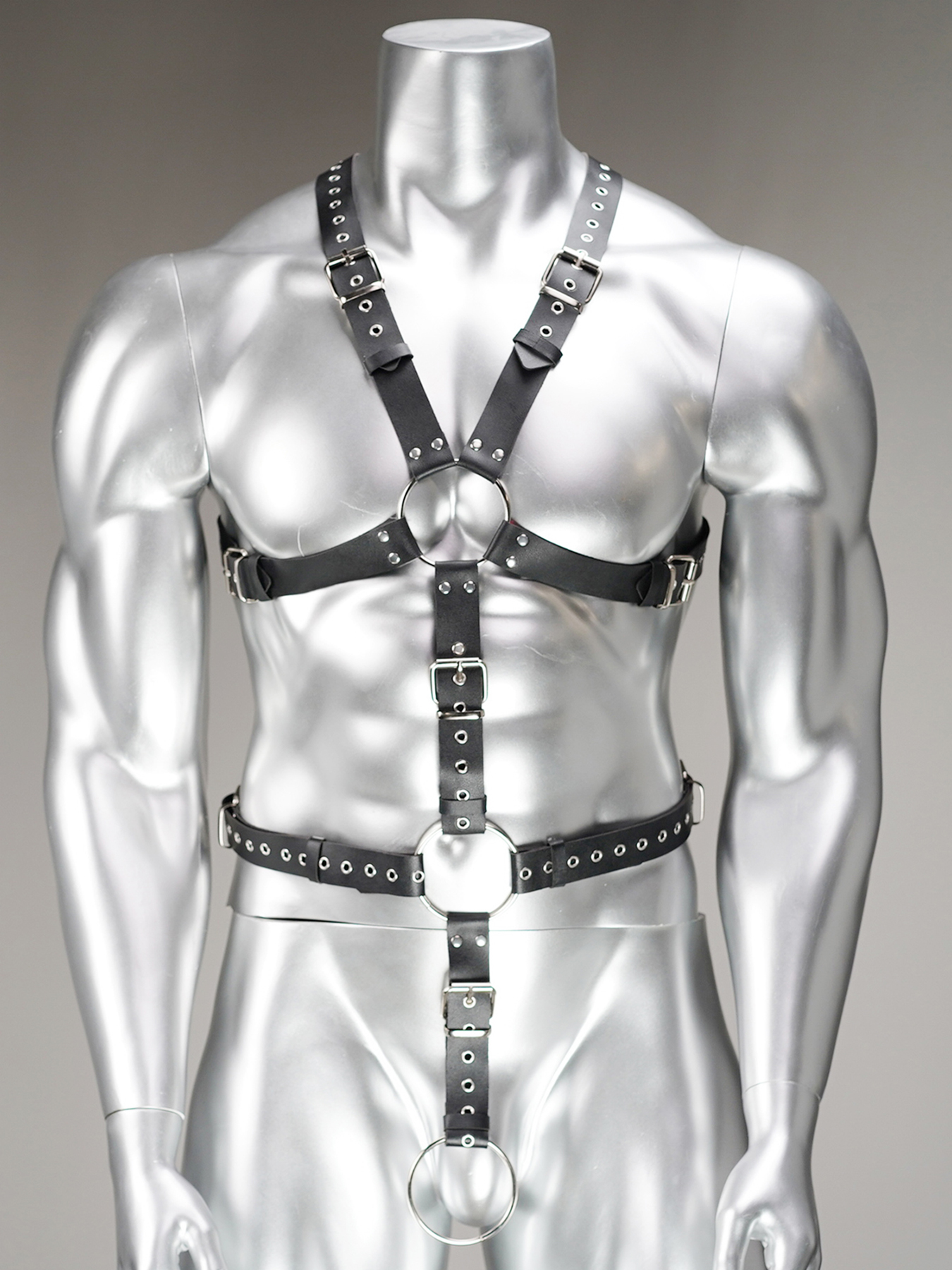 Men's Y-shaped black PU suspen - Leather Work Harness avis et prix