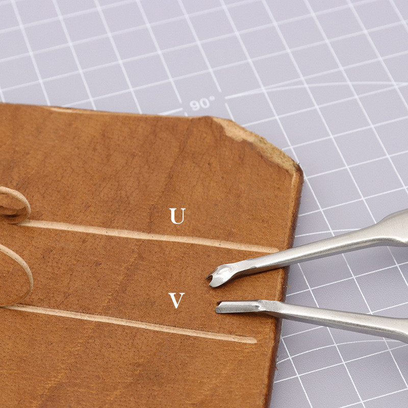 2Pcs Leathercraft Tool Kit U+V - Groover Stitching Tool avis et prix