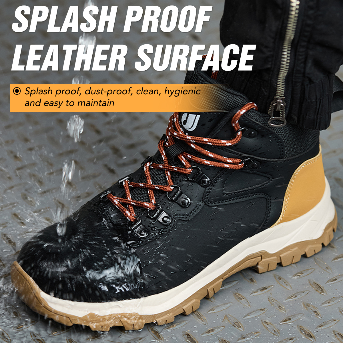 Men's Work Shoes Waterproof Bo - Leather Work Fabric avis et prix