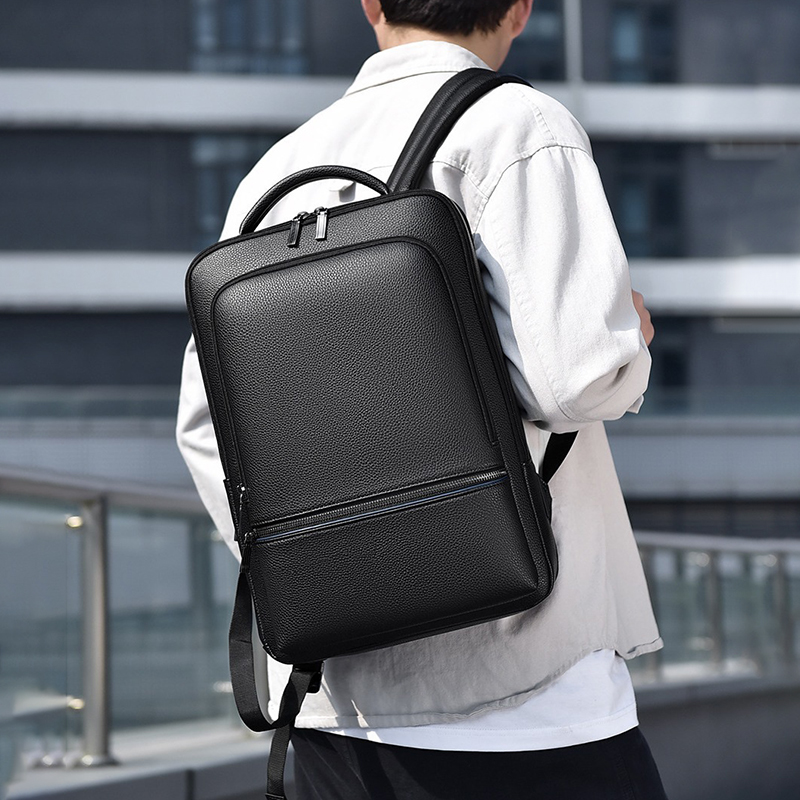 PU Leather Men's Backpack USB  - Leather Work Bag avis et prix