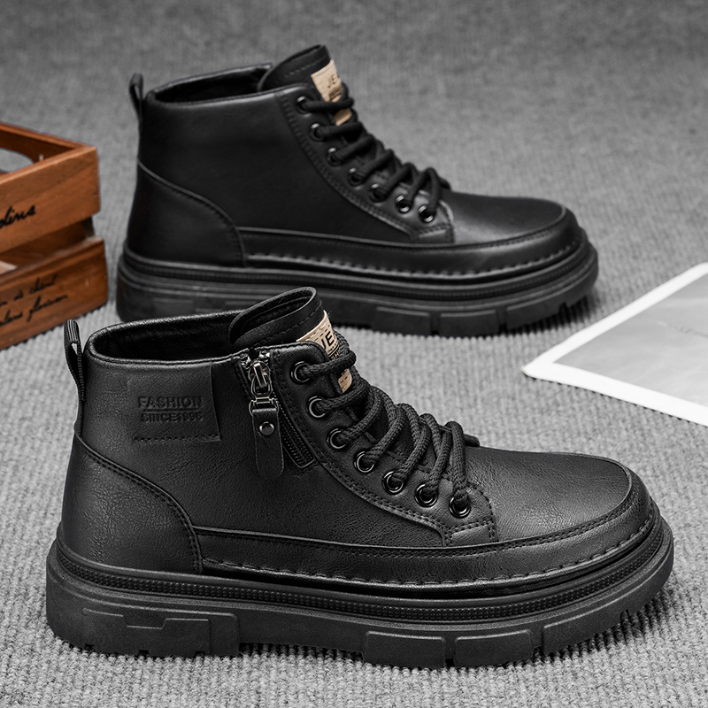 Men's Leather High-Top Boots | - Leather Work Fabric avis et prix