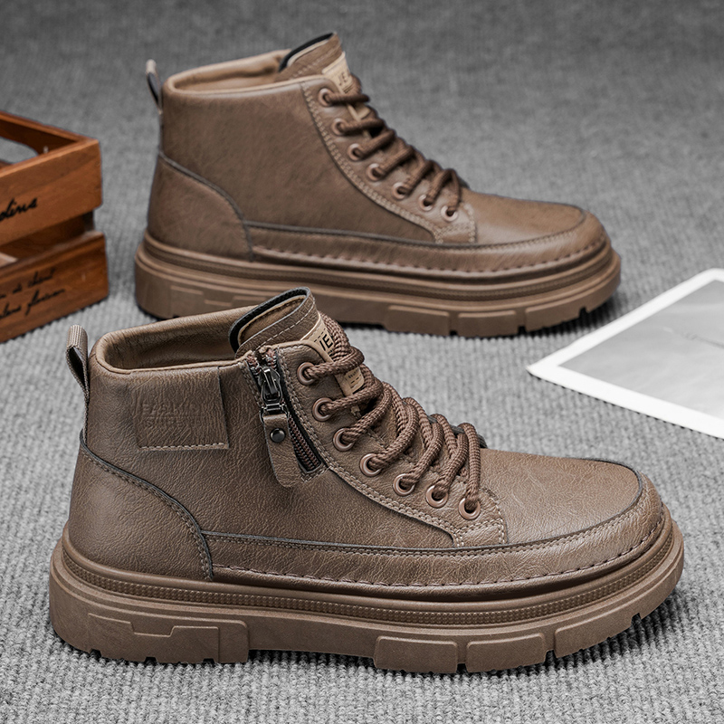 Men's Leather High-Top Boots | - Leather Work Fabric avis et prix