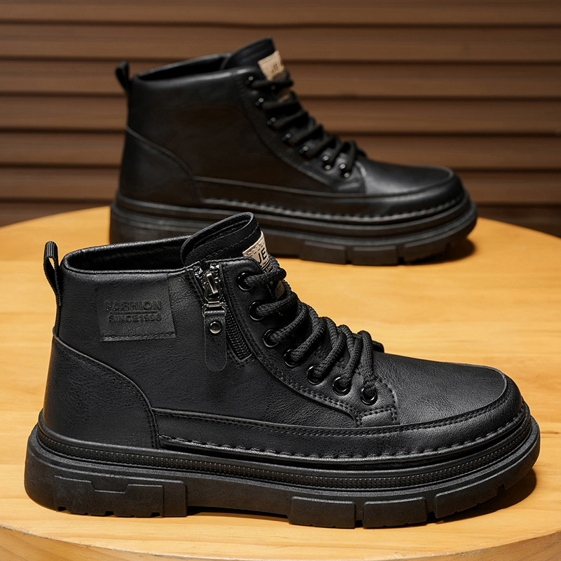 Men's Leather High-Top Boots | - Leather Work Fabric avis et prix