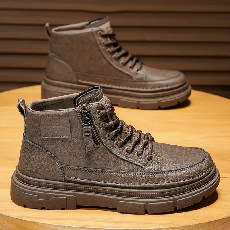 Men's Leather High-Top Boots | - Leather Work Fabric avis et prix