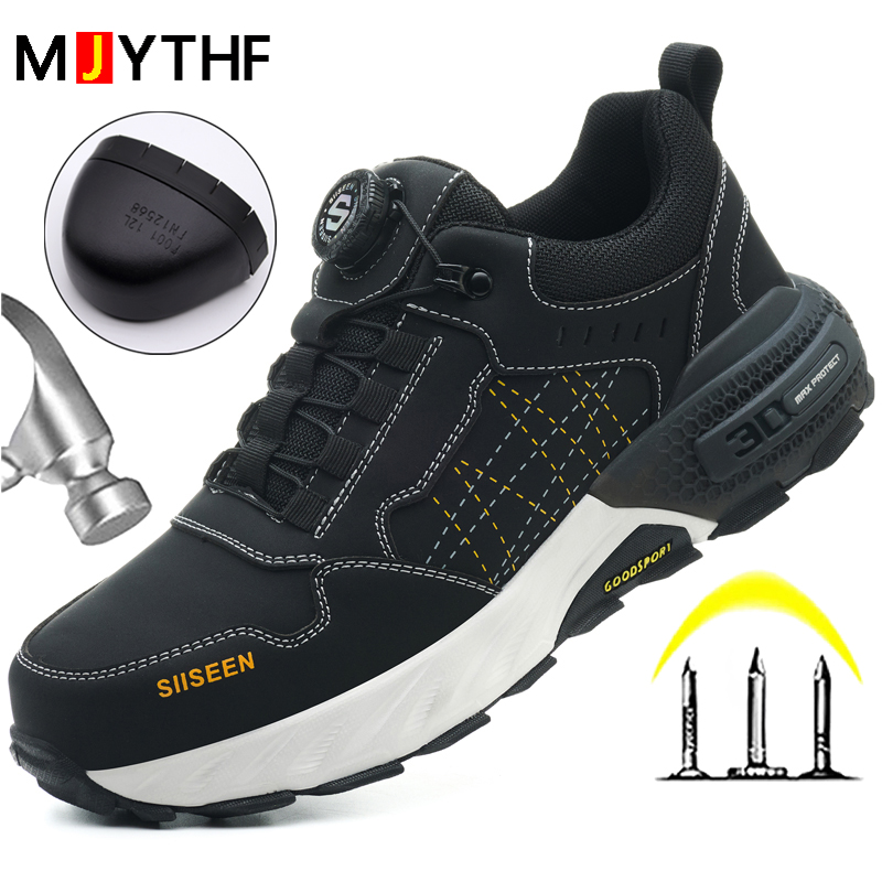 Black Leather Safety Shoes Sec - Leather Work Fabric avis et prix