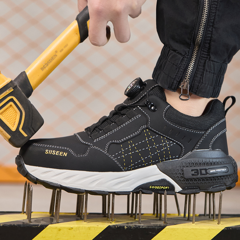 Black Leather Safety Shoes Sec - Leather Work Fabric avis et prix