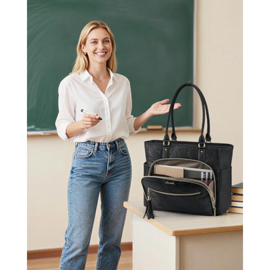 Laptop Tote Bag for Women With - Leather Work Bag avis et prix