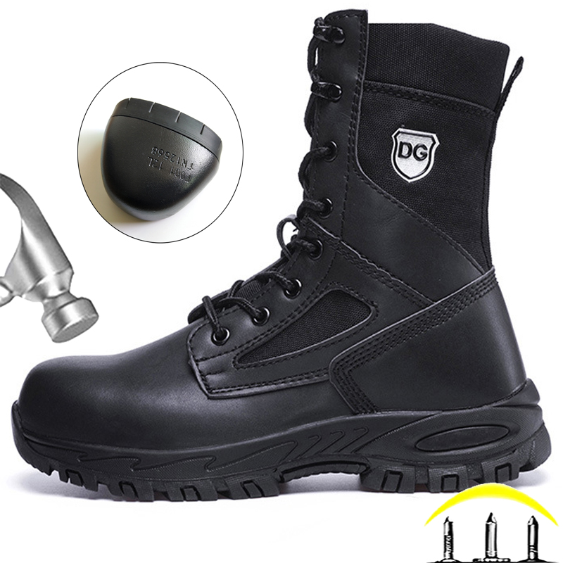 Black High top leather boots M - Leather Work Fabric avis et prix