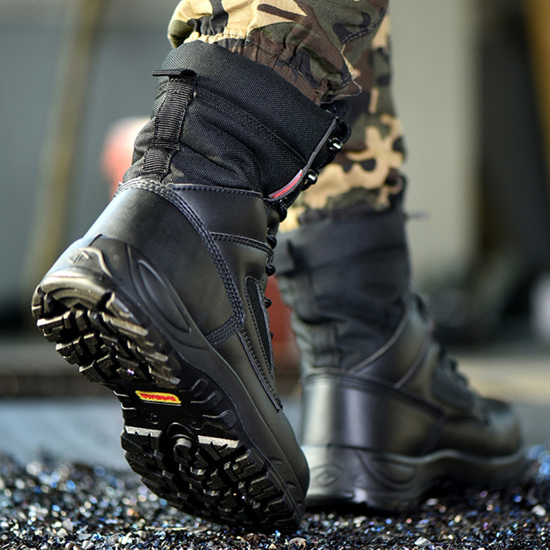 Black High top leather boots M - Leather Work Fabric avis et prix